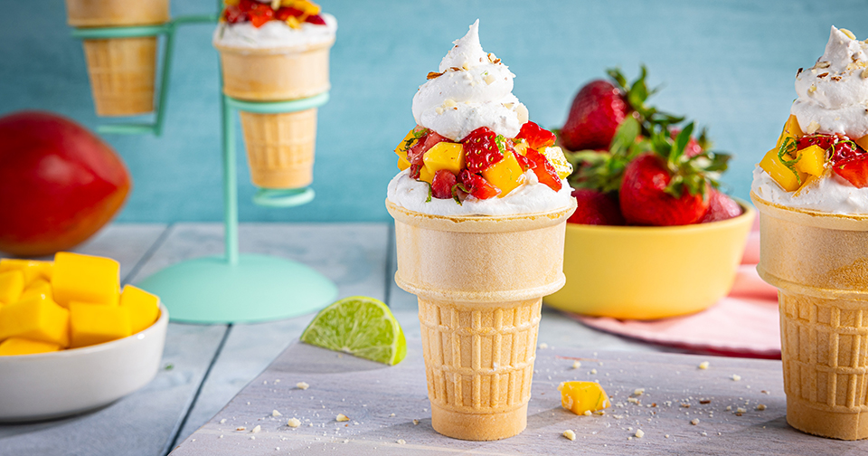 Mango & Strawberry Cone